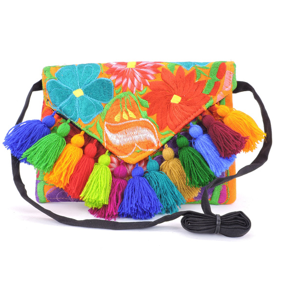 Handmade Boho Crossbody Purse Tassel Embroidered - Picture 3 of 3